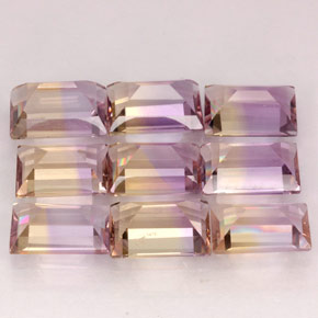 Pedras preciosas de ametrino bicolor natural de  ct, baguete, VVS-VS