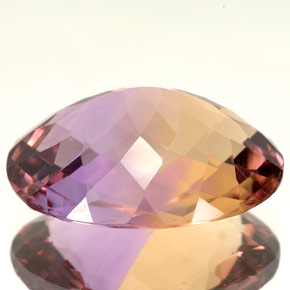 Ametrino bicolor natural 14,66ct, corte oval, VVS