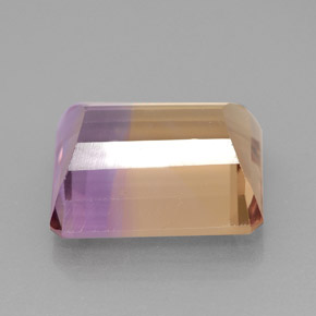 Ametrino bicolor natural 6,34ct, corte esmeralda, IF