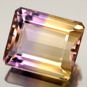 Ametrino bicolor natural 5,93ct, corte esmeralda, IF