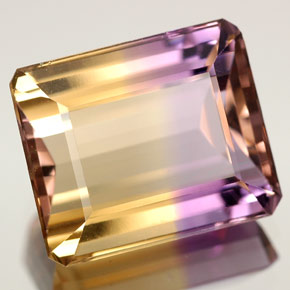Ametrino bicolor natural 5,93ct, corte esmeralda, IF