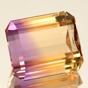 Ametrino bicolor natural 5,88ct, corte esmeralda, IF