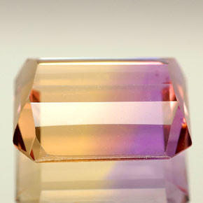 Ametrino bicolor natural 5,57ct, corte esmeralda, VVS-VS