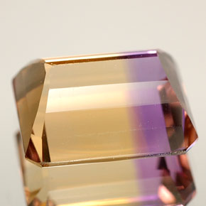 Ametrino bicolor natural 6,29ct, corte esmeralda, VVS-VS