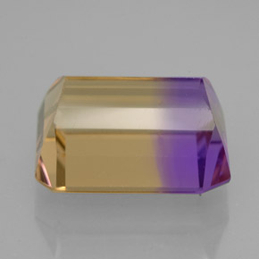 Ametrino bicolor natural 6,70ct, corte esmeralda, VS