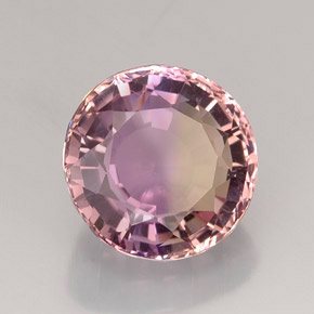 Ametrino bicolor natural 18,16ct, corte redondo, IF