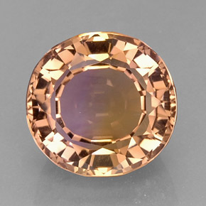 Ametrino bicolor natural 15,84ct, corte oval, IF