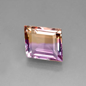 Ametrino bicolor natural 17,14ct, forma extravagante, IF