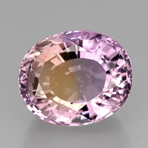 Ametrino bicolor natural 22,52ct, corte oval, IF