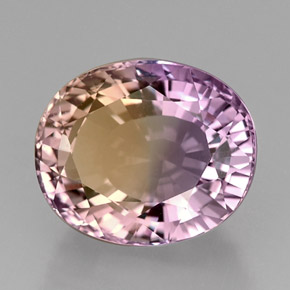 Ametrino bicolor natural 22,52ct, corte oval, IF