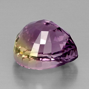 Ametrino bicolor natural 15,44ct, formato de pêra, IF