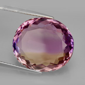 Ametrino bicolor natural 16,04ct, corte oval, IF