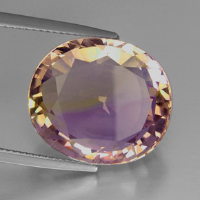 Ametrino bicolor natural 15,67ct, corte oval, IF