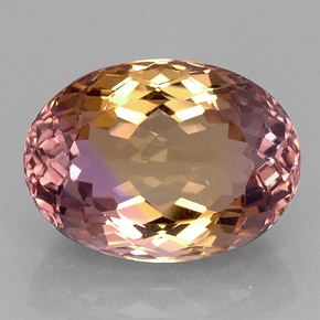 Ametrino bicolor natural 21,11ct, corte oval, IF
