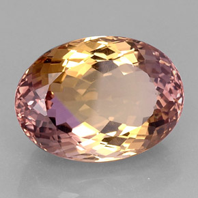 Ametrino bicolor natural 21,11ct, corte oval, IF