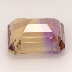 Ametrino bicolor natural 5,29ct, corte esmeralda, VVS