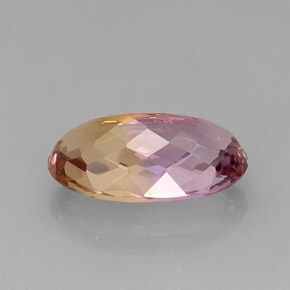 Ametrino bicolor natural 12,86ct, corte oval, IF
