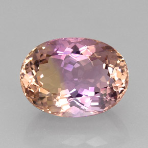 Ametrino bicolor natural 16,60ct, corte oval, IF