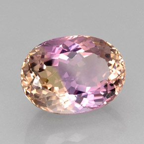 Ametrino bicolor natural 16,60ct, corte oval, IF