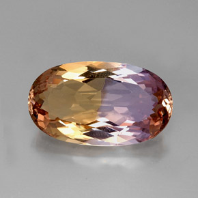 Ametrino bicolor natural 20,51ct, corte oval, IF