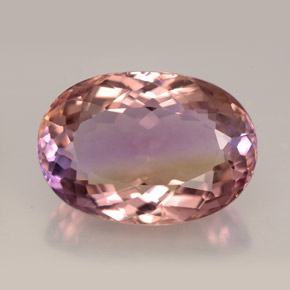 Ametrino bicolor natural 12,47ct, corte oval, VVS-VS