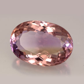 Ametrino bicolor natural 12,47ct, corte oval, VVS-VS