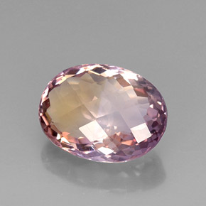 Ametrino bicolor natural 16,37ct, corte oval, VVS