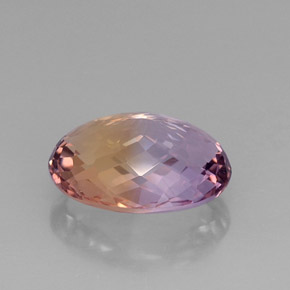 Ametrino bicolor natural 16,37ct, corte oval, VVS
