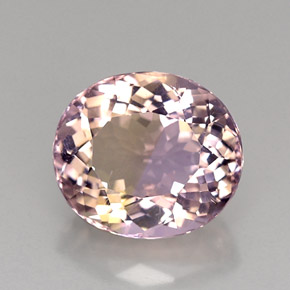 Ametrino bicolor natural 12,60ct, corte oval, VVS