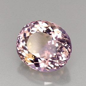 Ametrino bicolor natural 12,60ct, corte oval, VVS