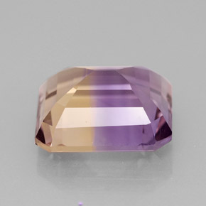 Ametrino bicolor natural 6,02ct, corte esmeralda, VVS