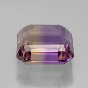 Ametrino bicolor natural 7,00ct, corte esmeralda, VVS