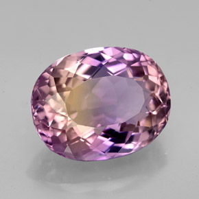Ametrino bicolor natural 5,70ct, corte oval, VVS