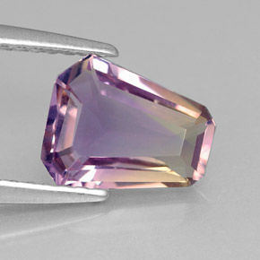 Ametrino bicolor natural 1,17ct, forma extravagante, VVS