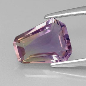 Ametrino bicolor natural 1,17ct, forma extravagante, VVS