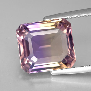 Ametrina Bicolor Natural 5.87ct, Corte Esmeralda, VVS