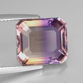 Ametrina Bicolor Natural 5.87ct, Corte Esmeralda, VVS