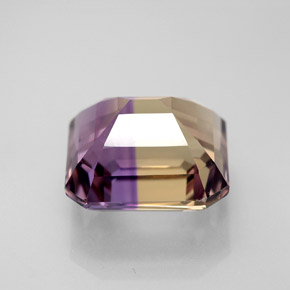 Ametrino bicolor natural 6,01ct, corte esmeralda, VVS