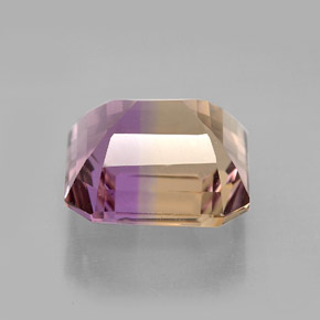 Ametrino bicolor natural 6,33ct, corte esmeralda, VVS