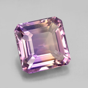 Ametrino bicolor natural 8,21ct, corte esmeralda, VVS-VS