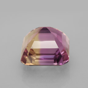 Ametrino bicolor natural 7,37ct, corte esmeralda, VVS-VS