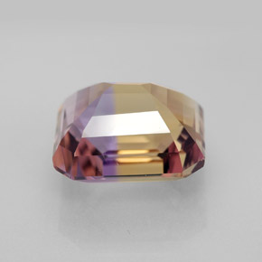 Ametrino bicolor natural 7,32ct, corte esmeralda, VVS