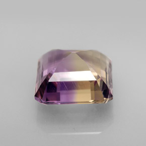 Ametrino bicolor natural 6,36ct, corte esmeralda, VVS-VS