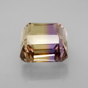 Ametrino bicolor natural 6,74ct, corte esmeralda, VVS