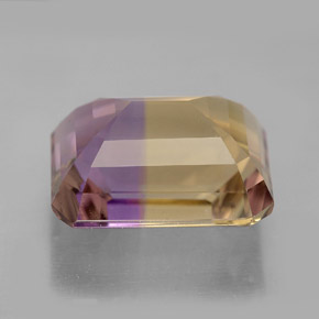 Ametrino bicolor natural 7,94ct, corte esmeralda, VVS