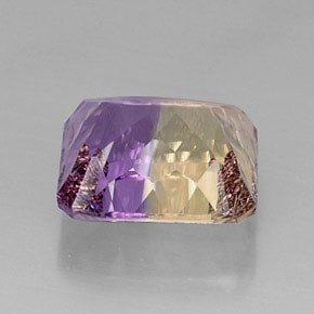 Ametrino bicolor natural 12,12ct, corte esmeralda, VVS