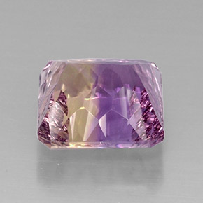 Ametrino bicolor natural 10,91ct, corte esmeralda, VVS-VS