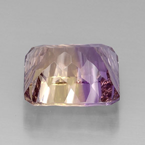 Ametrino bicolor natural 12,66ct, corte esmeralda, VVS-VS