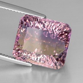 Ametrino bicolor natural 13,31ct, corte esmeralda, VVS