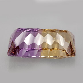 Ametrino bicolor natural 11,79ct, baguete, VVS-VS